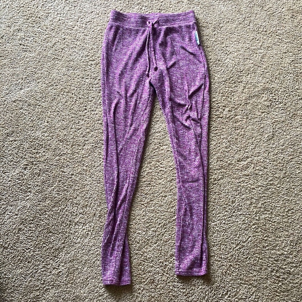 Gym Shark Burgundy Ribbed Leggings